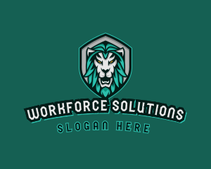 Wild Lion Shield logo design