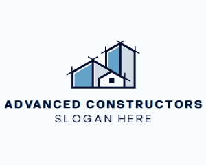 Architecture House Blueprint logo design