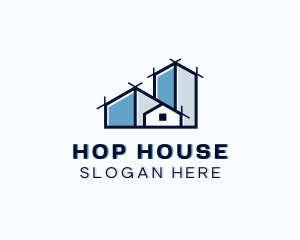 Architecture House Blueprint logo design