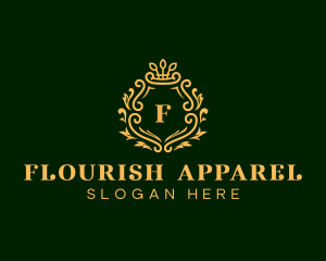 Flourish Leaf Crest logo