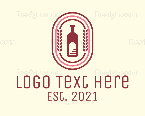 Wine Bottle Badge Logo