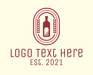 Wine Bottle Badge logo