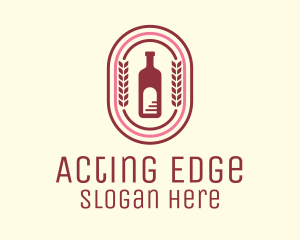 Wine Bottle Badge Logo