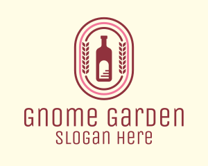 Wine Bottle Badge Logo