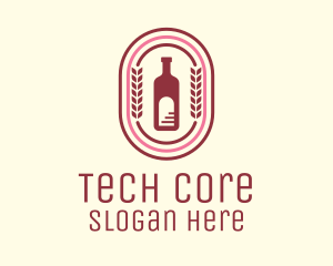 Wine Bottle Badge Logo