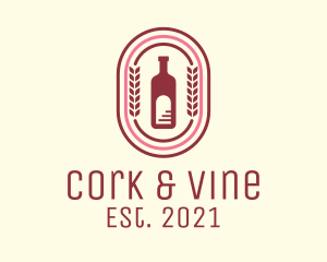 Wine Bottle Badge logo design