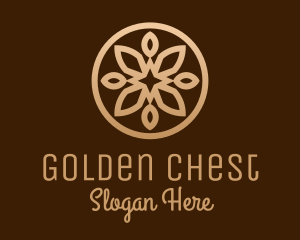 Golden Brown Flower Shape logo design