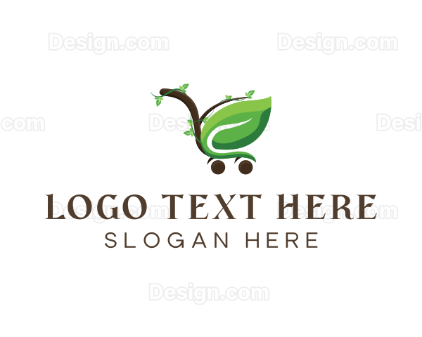 Organic Leaf Cart Logo