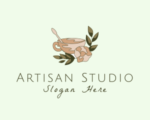 Floral Ceramic Cup logo design