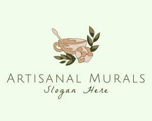 Floral Ceramic Cup logo design