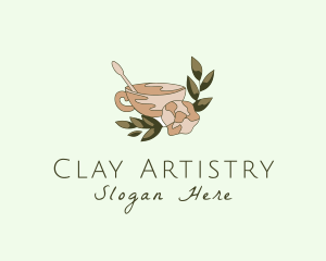 Floral Ceramic Cup logo design