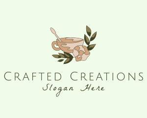 Floral Ceramic Cup logo design