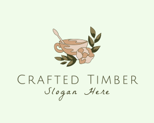 Floral Ceramic Cup logo design