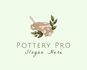 Floral Ceramic Cup logo design