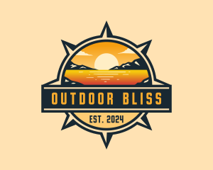 Compass Sunset Lake logo design