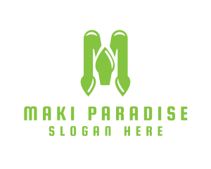 Green Spade M logo design