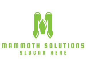 Green Spade M logo design