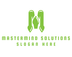 Green Spade M logo design