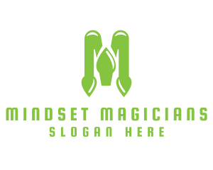 Green Spade M logo design