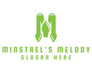 Green Spade M logo design