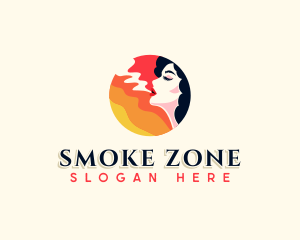 Woman Smoke Vapor logo design