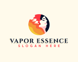 Woman Smoke Vapor logo design