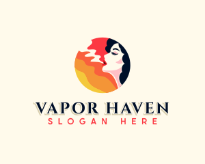 Woman Smoke Vapor logo design