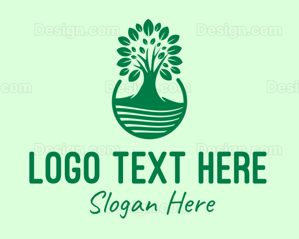 Green Tree Natural Landscape Logo