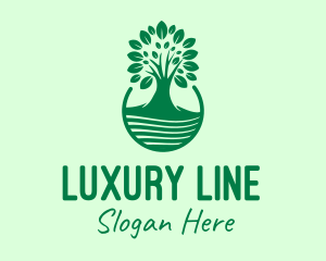 Green Tree Natural Landscape Logo