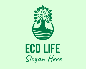 Green Tree Natural Landscape logo design