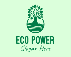 Green Tree Natural Landscape logo design