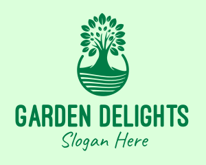 Green Tree Natural Landscape logo design