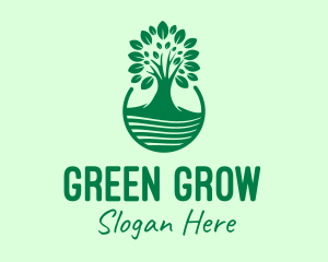 Green Tree Natural Landscape logo design