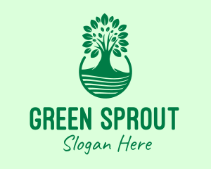 Green Tree Natural Landscape logo design