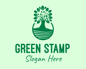 Green Tree Natural Landscape logo design