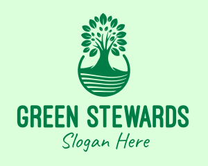 Green Tree Natural Landscape logo design