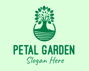 Green Tree Natural Landscape logo design