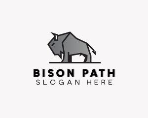 Standing Bison Animal logo