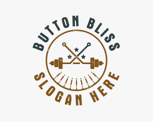 Hipster Workout Barbell logo design