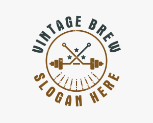 Hipster Workout Barbell logo