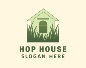 House Garden Grass logo design