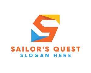 Colorful Origami Letter S  logo design