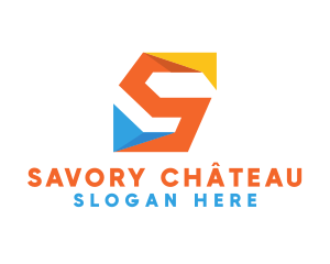 Colorful Origami Letter S  logo design