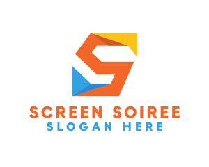 Colorful Origami Letter S  logo design