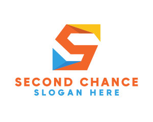 Colorful Origami Letter S  logo design