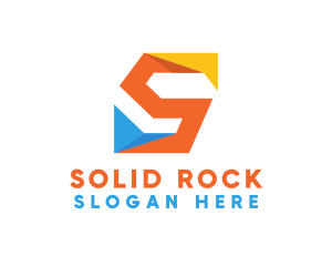 Colorful Origami Letter S  logo design