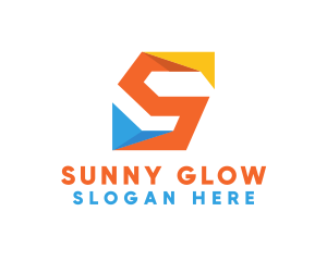 Colorful Origami Letter S  logo design