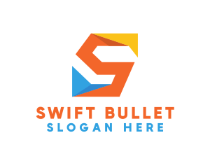 Colorful Origami Letter S  logo design