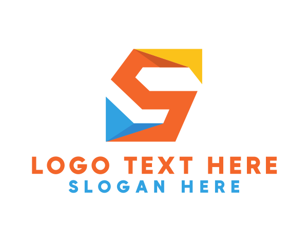 Colorful Origami Letter S  logo