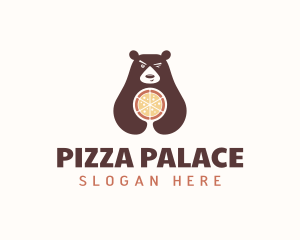 Pizza Bear Wink logo design
